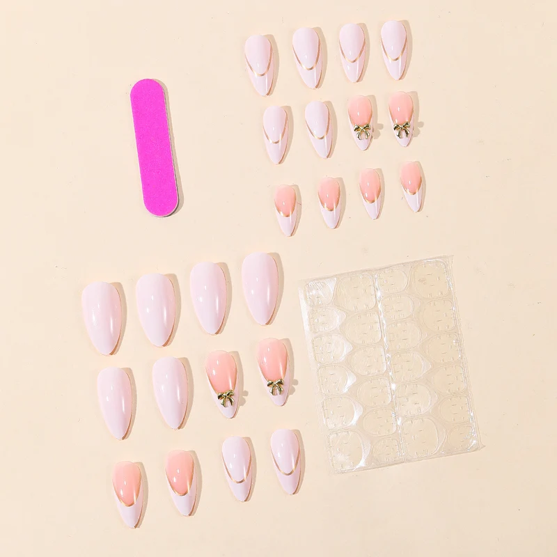 Elegant Stiletto Nail Art Extensions with Decorative Bow Accents Stornfield