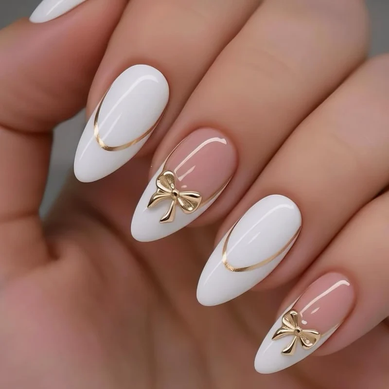 Elegant Stiletto Nail Art Extensions with Decorative Bow Accents Stornfield