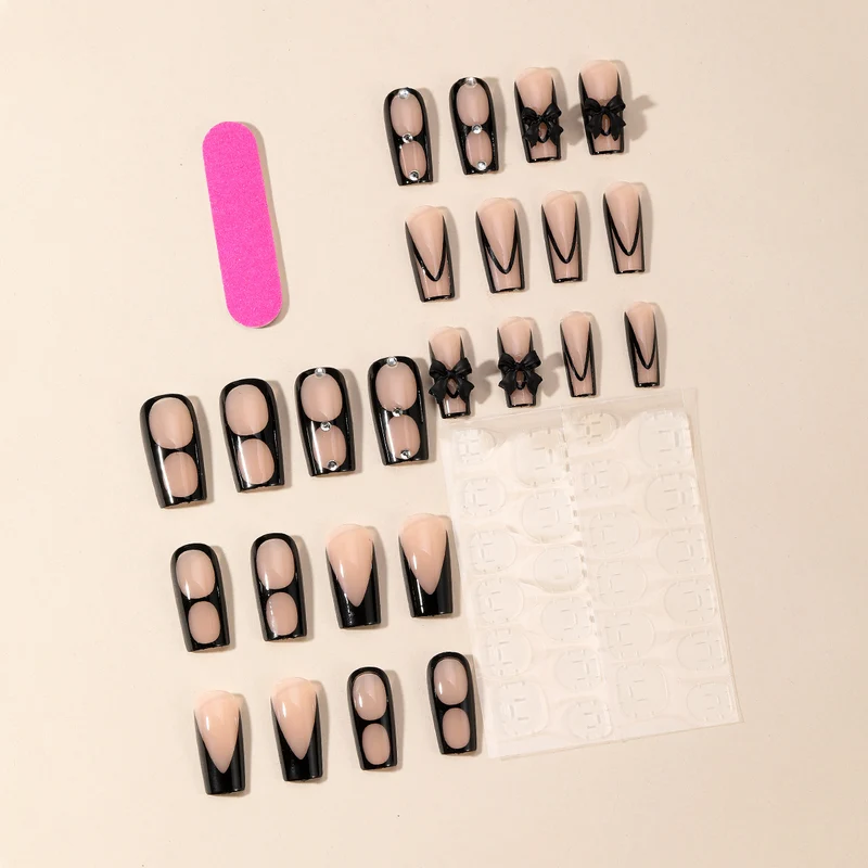 Elegant Stiletto Nail Art Extensions with Bow Accents Stornfield