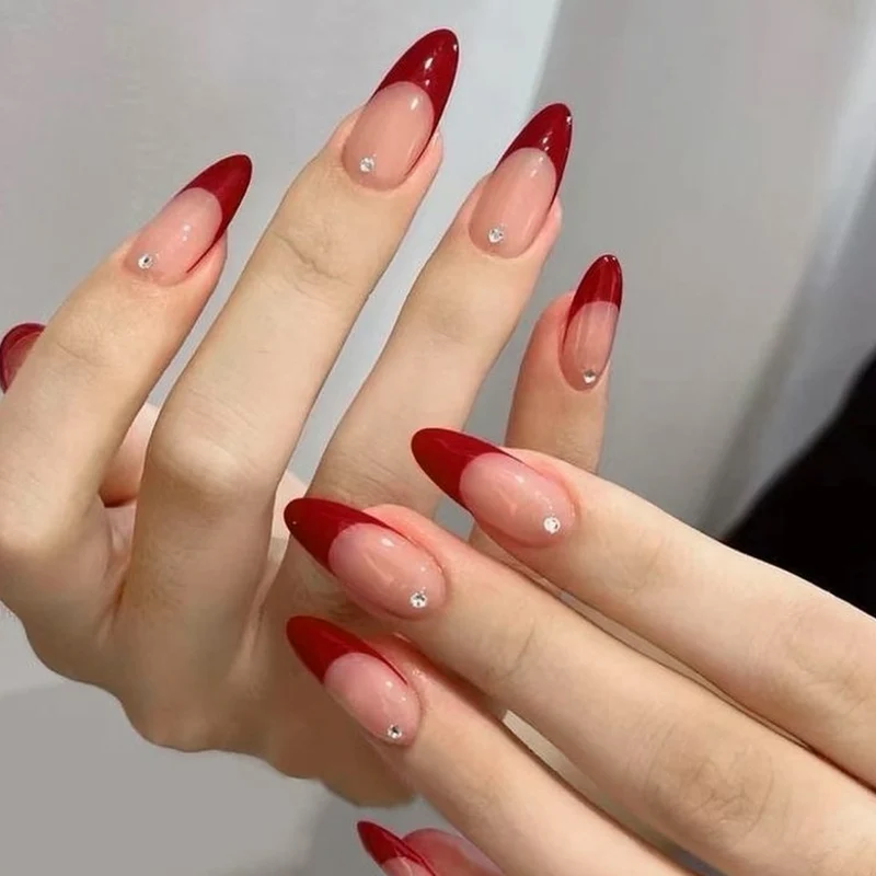 Elegant Red Ombre Stiletto Nail Extensions Stornfield