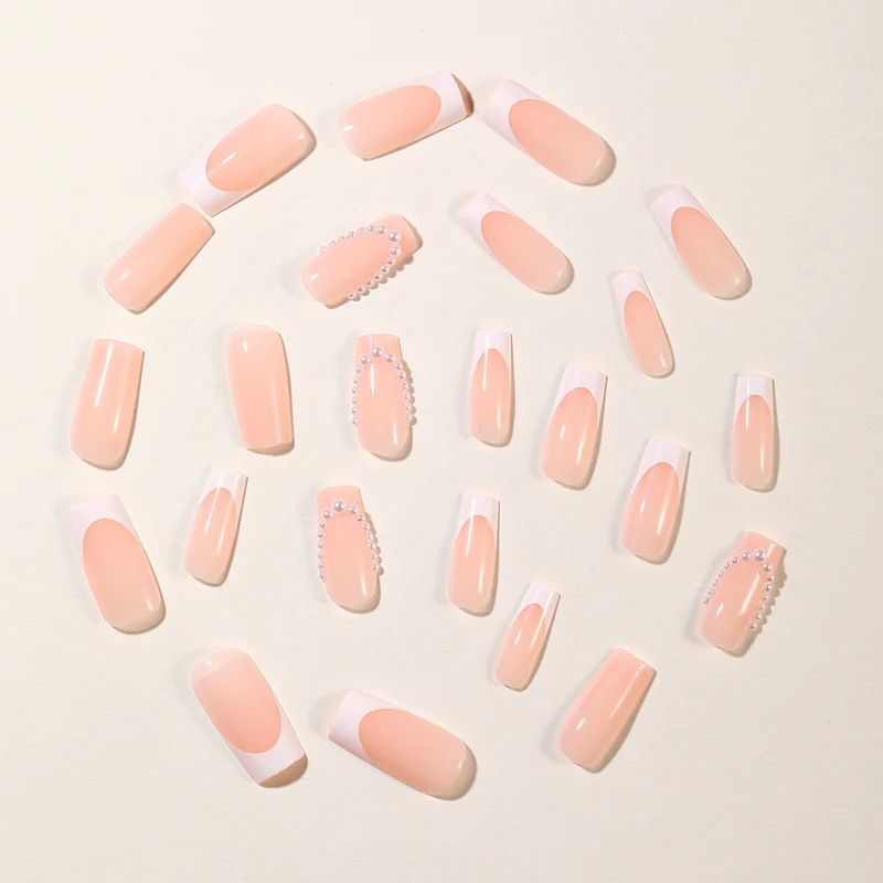 Elegant Pearl-Accent Acrylic Nail Art Set Stornfield