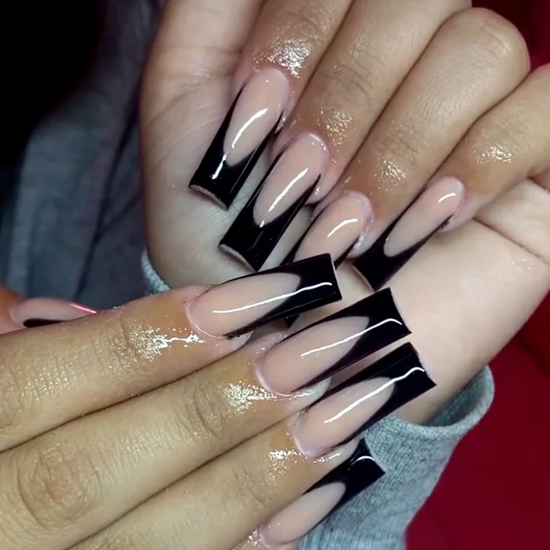 Elegant Ombre French Tip Acrylic Nails Stornfield