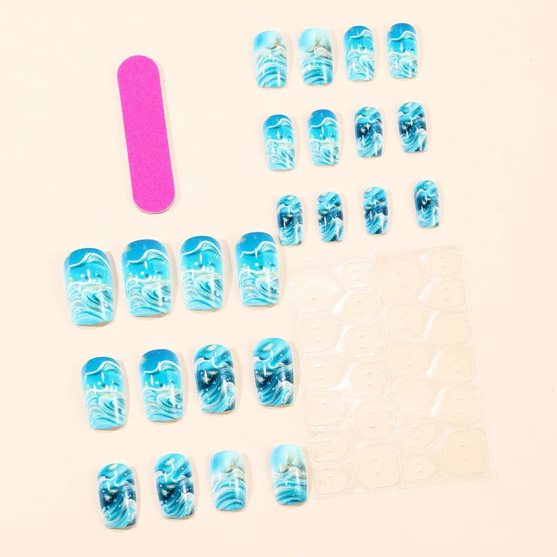 Elegant Ocean Wave Nail Art Extensions Stornfield
