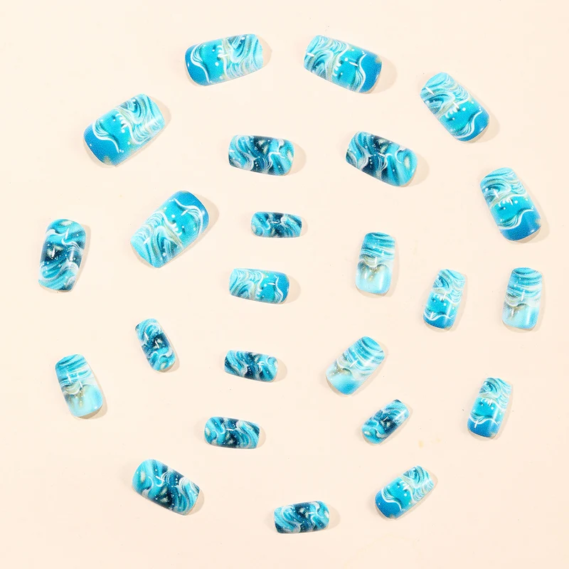 Elegant Ocean Wave Nail Art Extensions Stornfield
