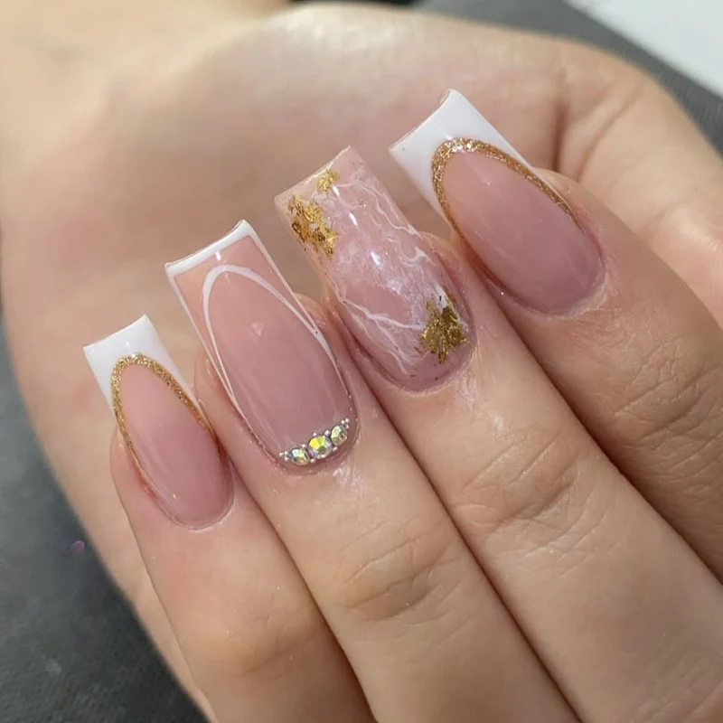 Elegant Marble Nail Art Extensions Stornfield