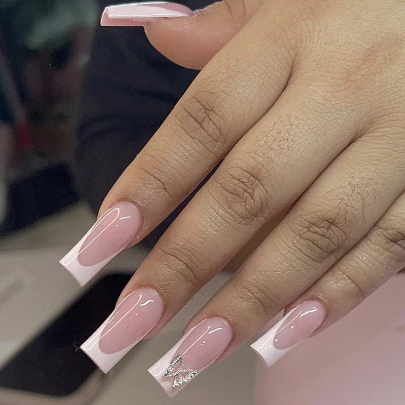 Elegant Long Square Acrylic Nail Extensions Stornfield