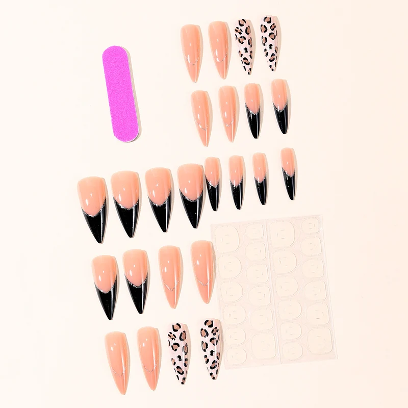 Elegant Leopard Print Stiletto Nail Art Extensions Stornfield