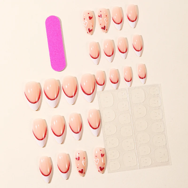 Elegant Heart-Design Stiletto Nail Art Extensions Stornfield