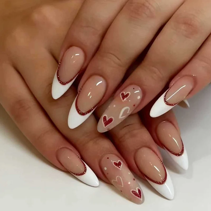 Elegant Heart-Design Stiletto Nail Art Extensions Stornfield