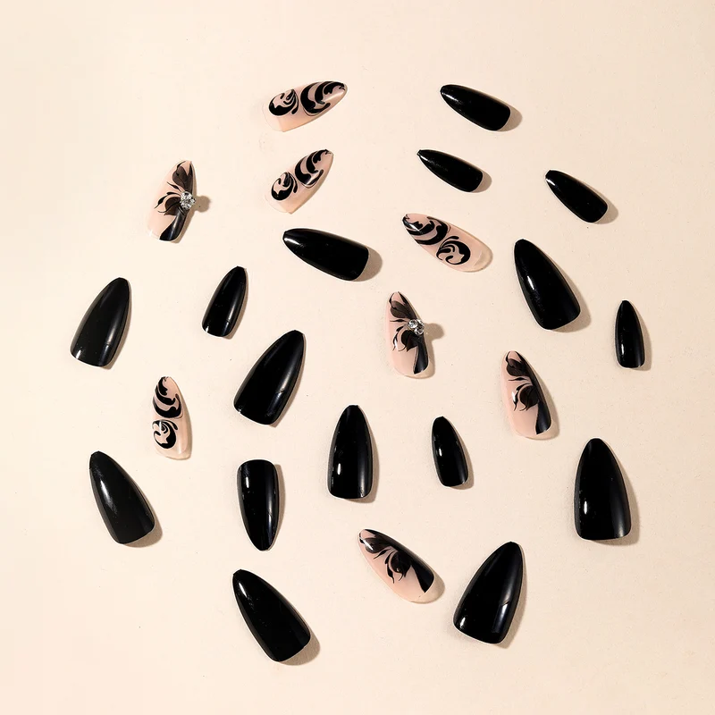 Elegant Gothic Stiletto Nail Art Extensions Stornfield