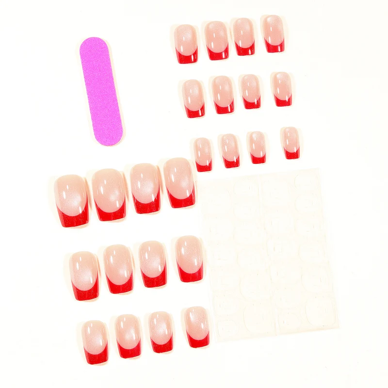 Elegant Glossy French Tip Nail Art Extensions Stornfield
