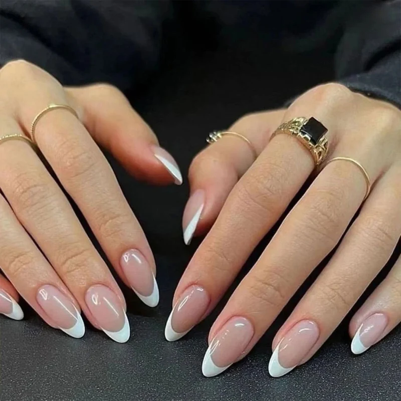 Elegant French Tip Stiletto Nail Art Extensions Stornfield