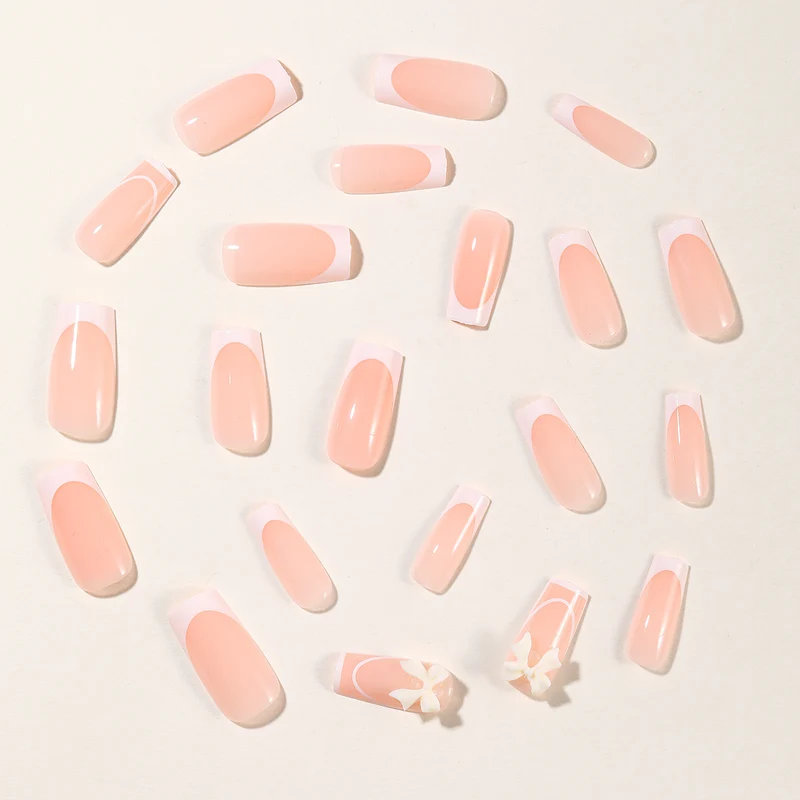 Elegant French Tip Nail Extensions Stornfield