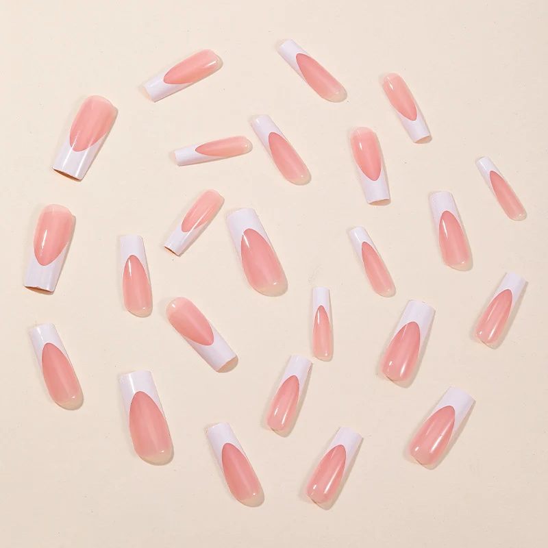 Elegant French Tip Nail Art Extensions Stornfield