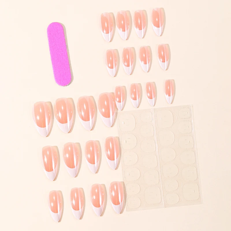 Elegant French Tip Acrylic Nail Extensions Stornfield