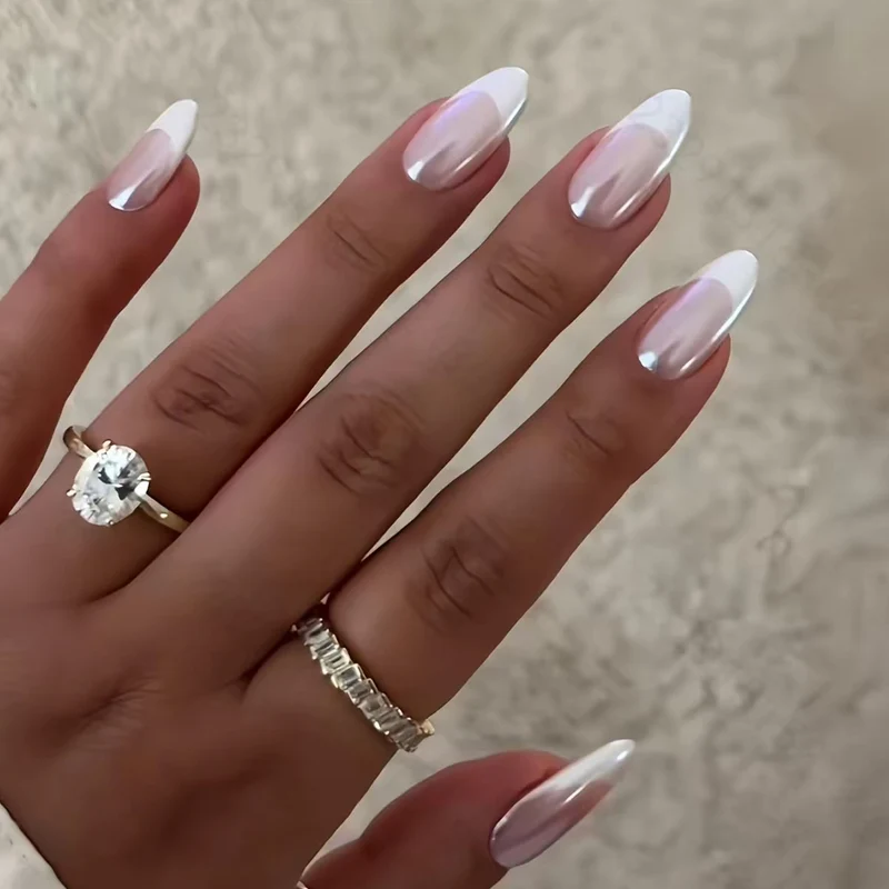 Elegant French Tip Acrylic Nail Extensions Stornfield