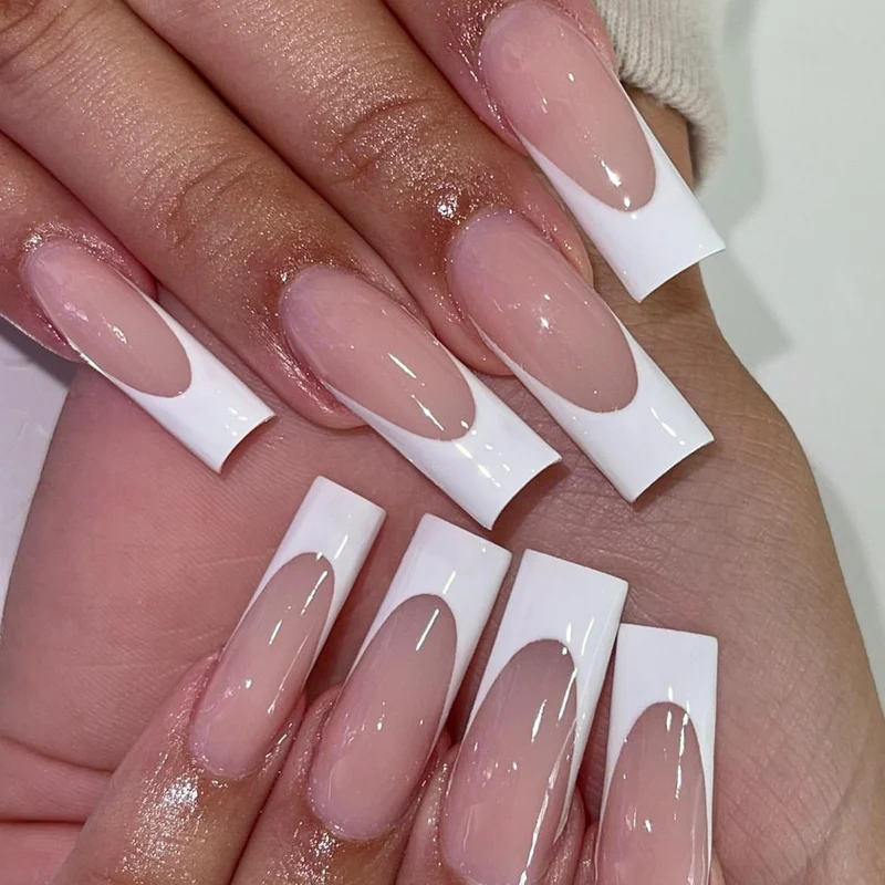 Elegant French Tip Acrylic Nail Extensions Stornfield 1789713347