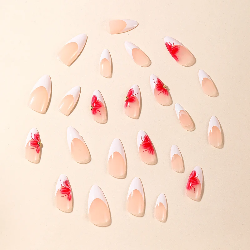 Elegant Floral Stiletto Nail Extensions Stornfield