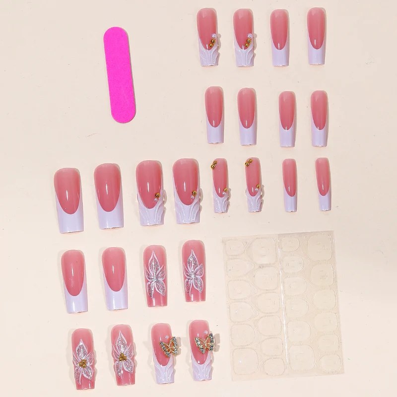 Elegant Floral Nail Art Extensions Stornfield