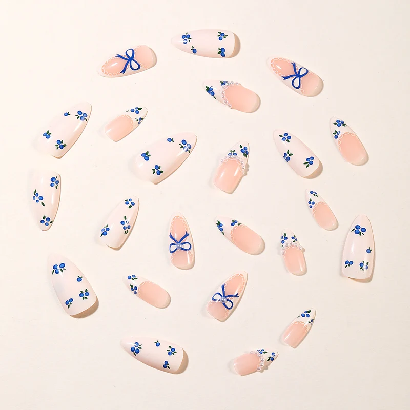 Elegant Floral Lace Tip Nail Art Extensions Stornfield