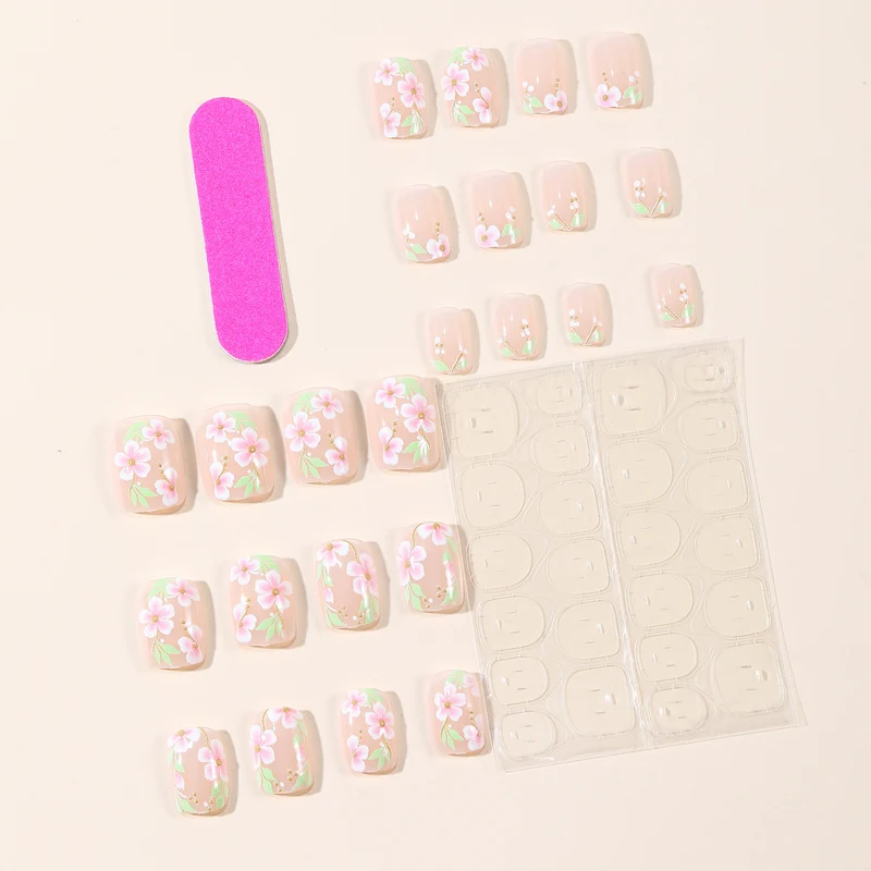 Elegant Floral Hand-Painted Nail Art Stornfield