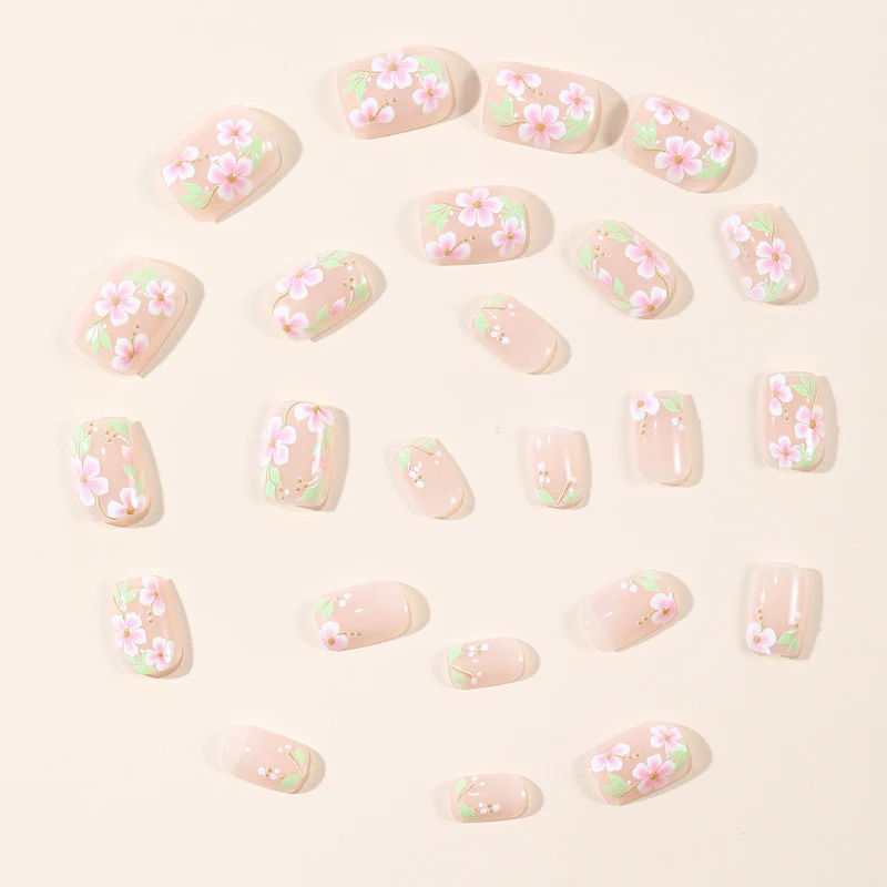 Elegant Floral Hand-Painted Nail Art Stornfield