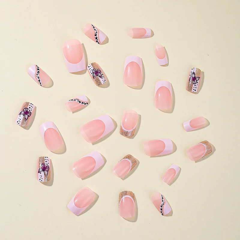 Elegant Floral Glitter Acrylic Nail Art Extensions Stornfield