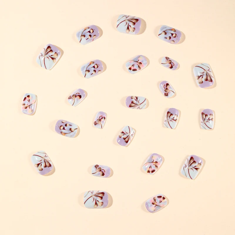 Elegant Floral Gel Nail Art Extensions Stornfield