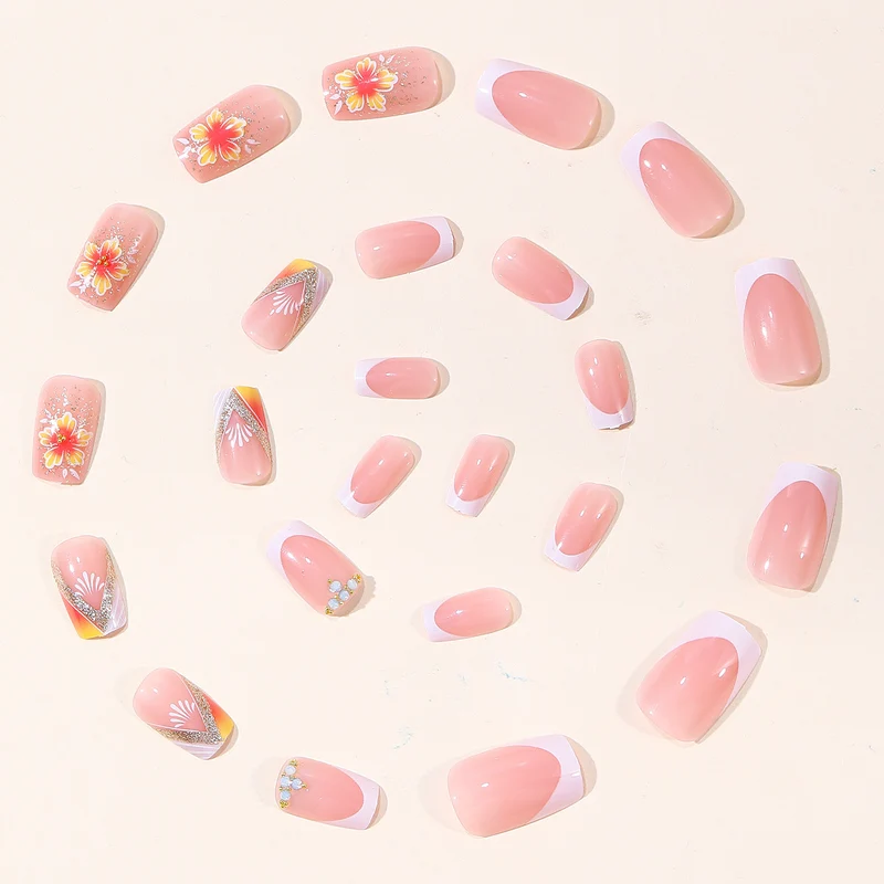Elegant Floral French Tip Nail Art Stornfield