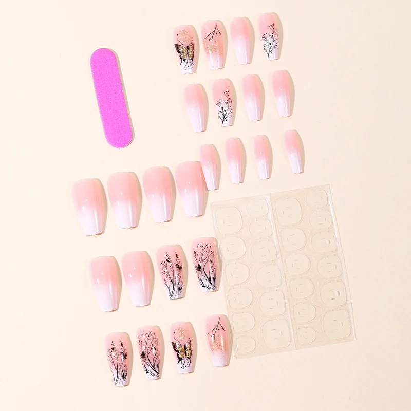 Elegant Floral Butterfly Nail Art Extensions Stornfield