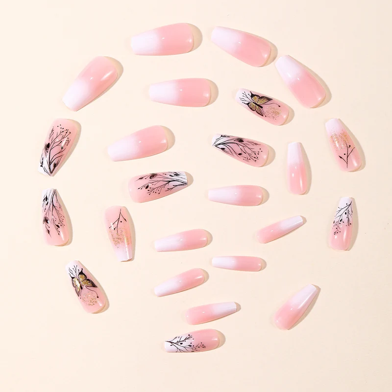 Elegant Floral Butterfly Nail Art Extensions Stornfield