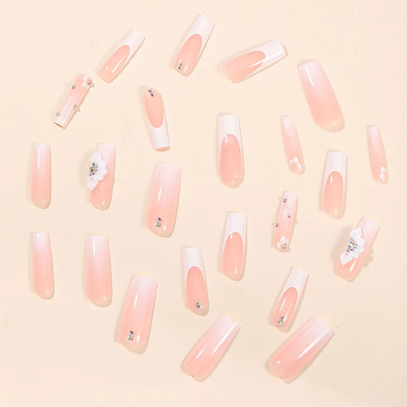 Elegant Floral Acrylic Nail Extensions Stornfield