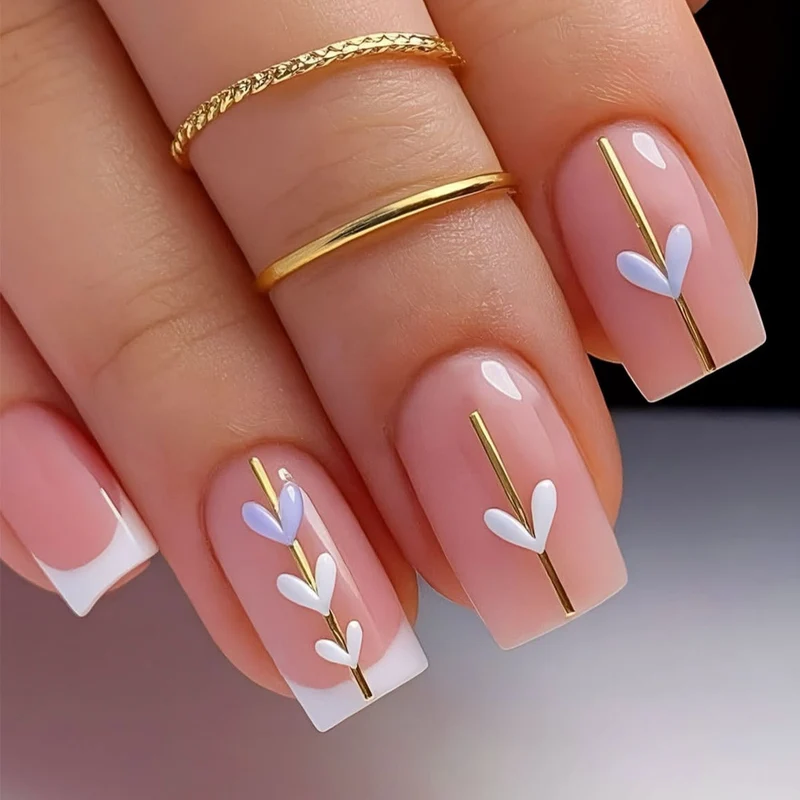 Elegant Floral Acrylic Nail Art Extensions Stornfield 1789713398