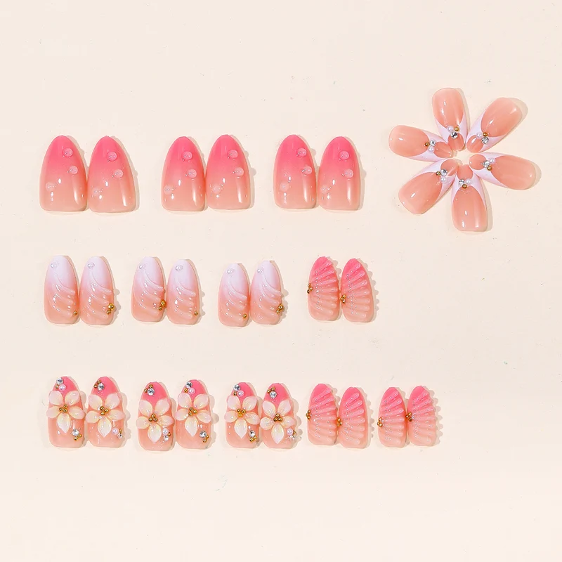 Elegant Floral Acrylic Nail Art Extensions Stornfield 1789713211