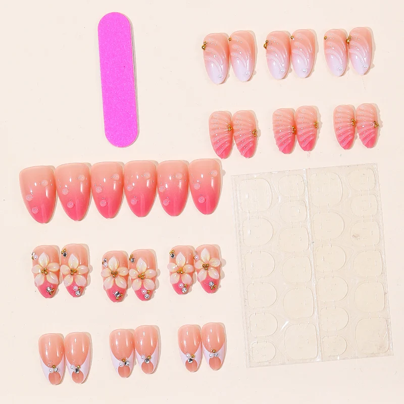 Elegant Floral Acrylic Nail Art Extensions Stornfield 1789713211