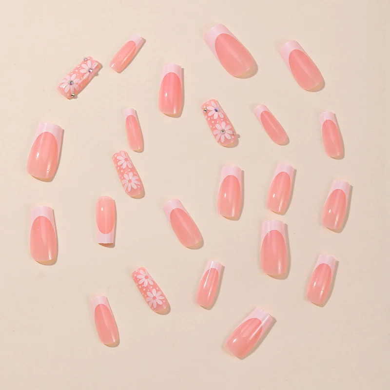 Elegant Floral Accent Nail Art Extensions Stornfield