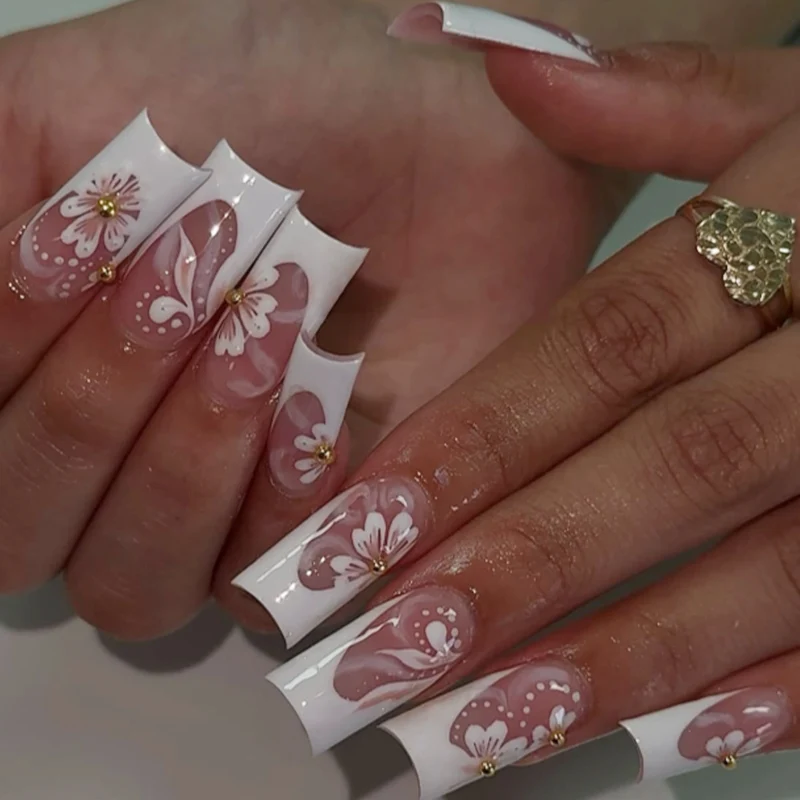 Elegant Floral 3D Nail Art Extensions Stornfield 1789713260