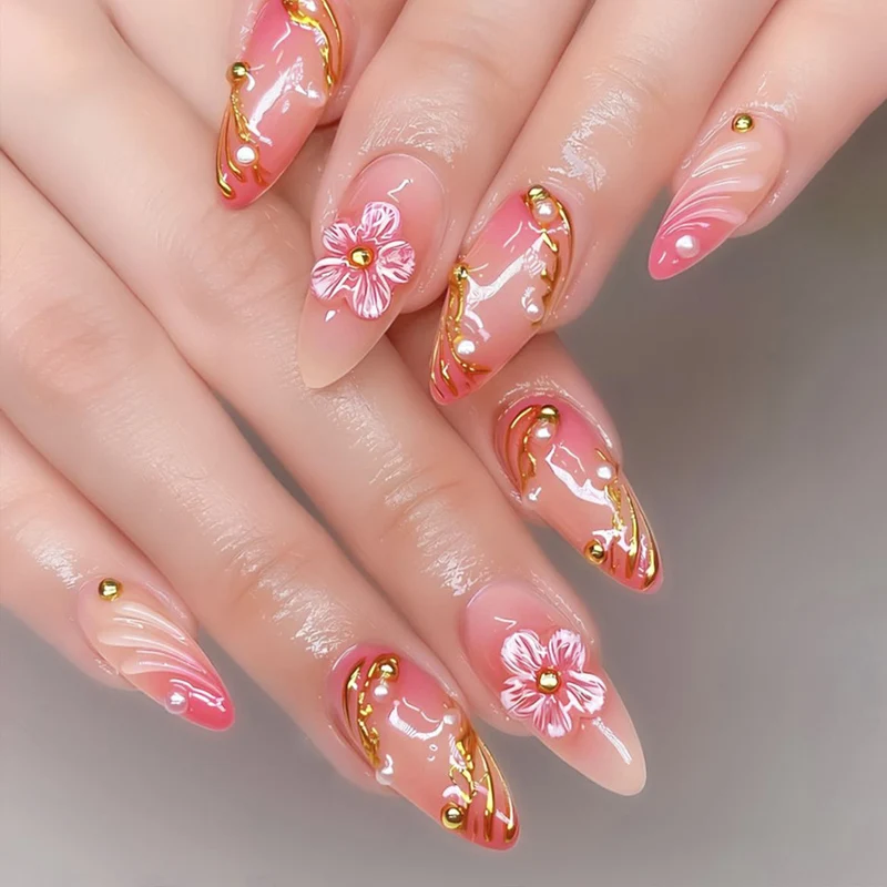 Elegant Floral 3D Nail Art Stornfield