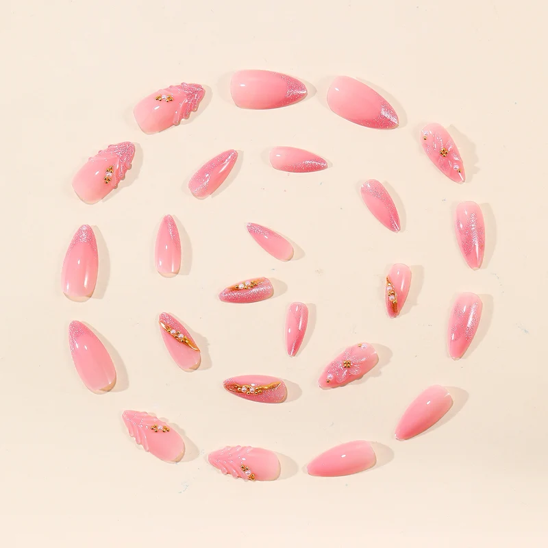 Elegant Floral 3D Acrylic Nail Extensions Stornfield