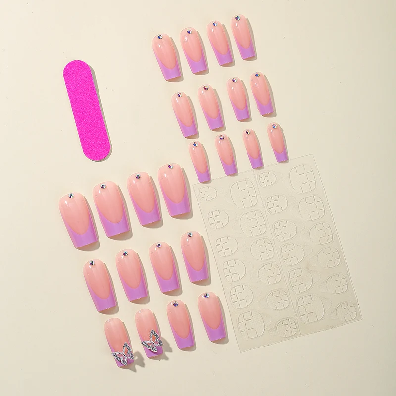 Elegant Butterfly-Inspired Acrylic Nail Art Extensions Stornfield