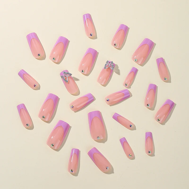 Elegant Butterfly-Inspired Acrylic Nail Art Extensions Stornfield