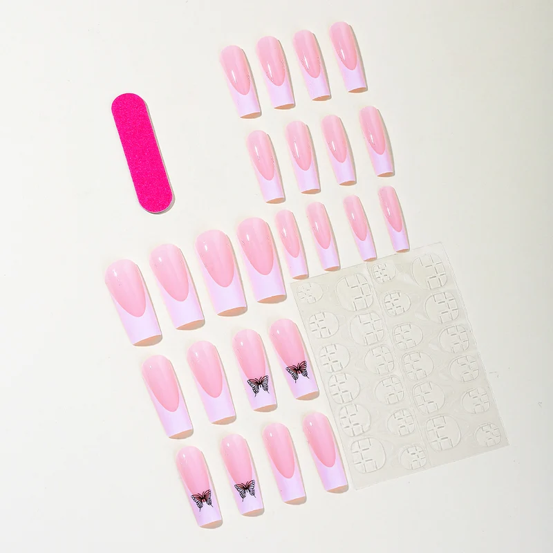 Elegant Butterfly Accent Nail Art Extensions Stornfield