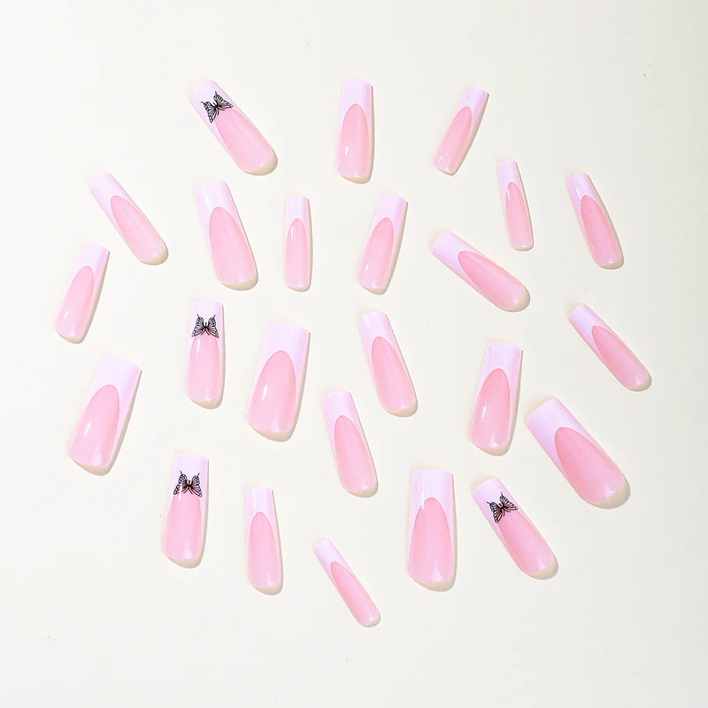 Elegant Butterfly Accent Nail Art Extensions Stornfield