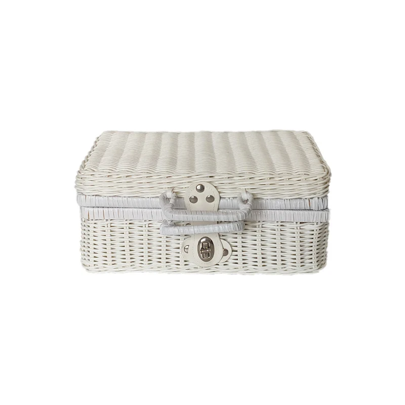 Vintage Rattan Aufbewahrungstruhe Karnz