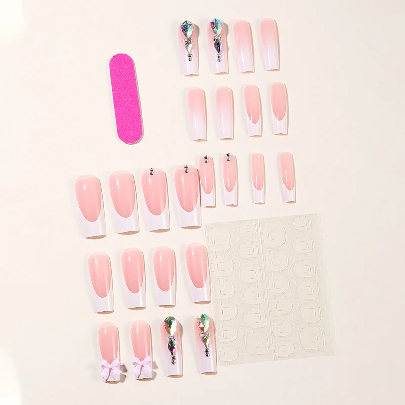Elegant 3D Gem and Floral Acrylic Nail Art Extensions Stornfield