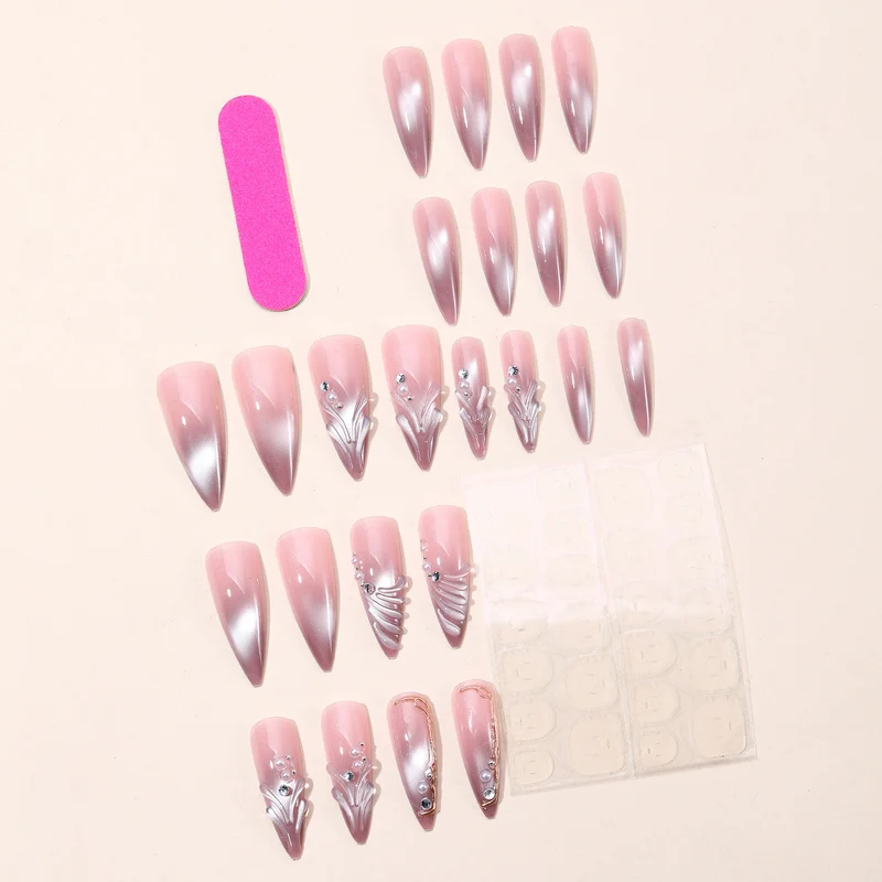 Elegant 3D Gel Nail Art Extensions Stornfield