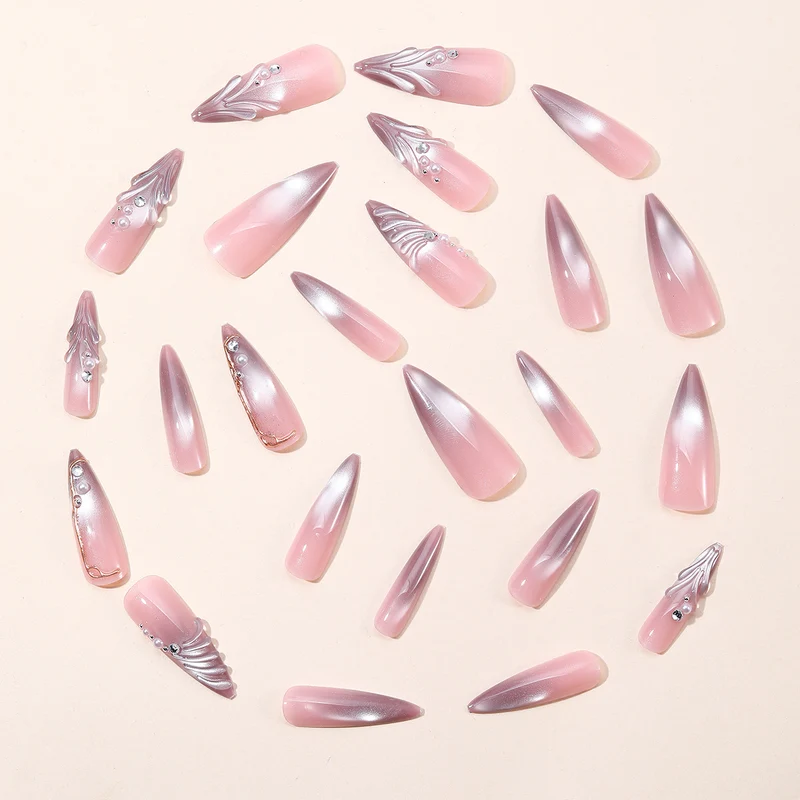 Elegant 3D Gel Nail Art Extensions Stornfield
