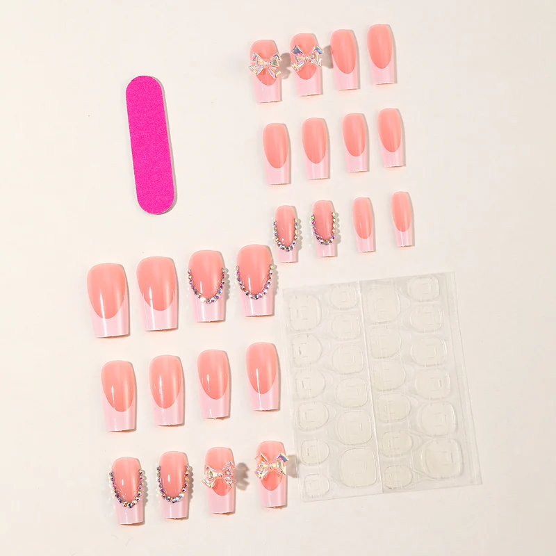 Elegant 3D French Tip Nail Extensions Stornfield