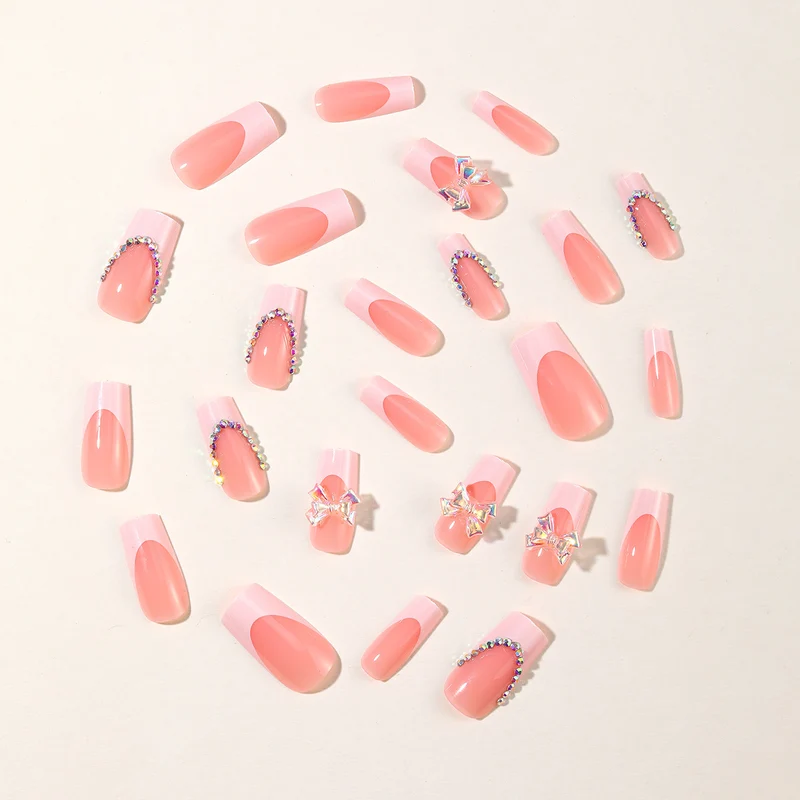 Elegant 3D French Tip Nail Extensions Stornfield