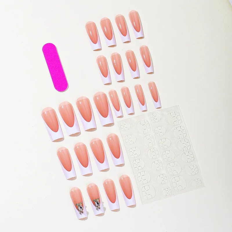 Elegant 3D French Tip Acrylic Nail Art Extensions Stornfield